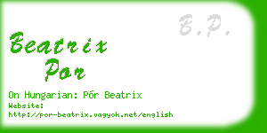 beatrix por business card