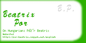 beatrix por business card